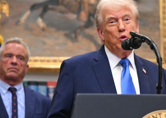 Trump questions vaccine safety, urges changes to timing